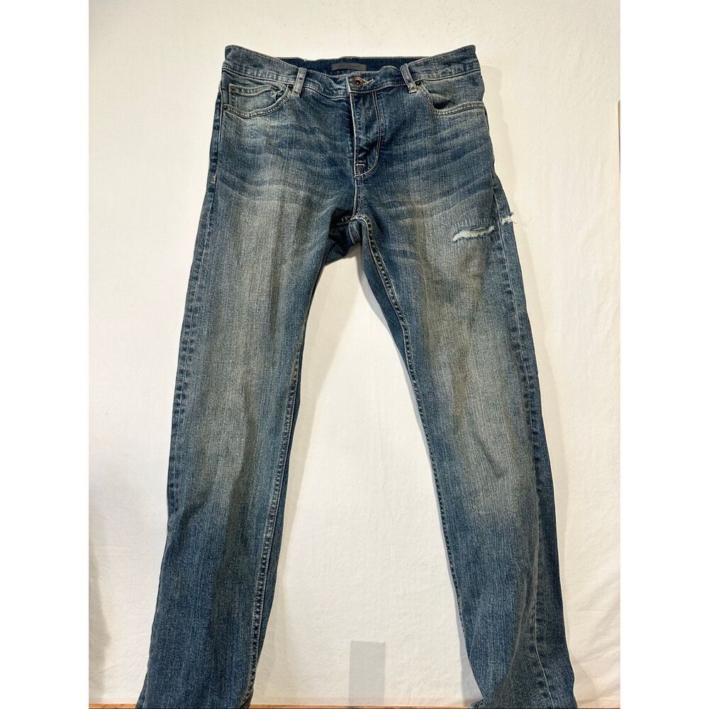 John Varvatos Men’s VA702 Slim Distressed Jeans, Skze 32